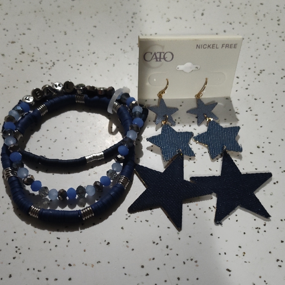 Cato Denim Blue Star Jewelry Set
